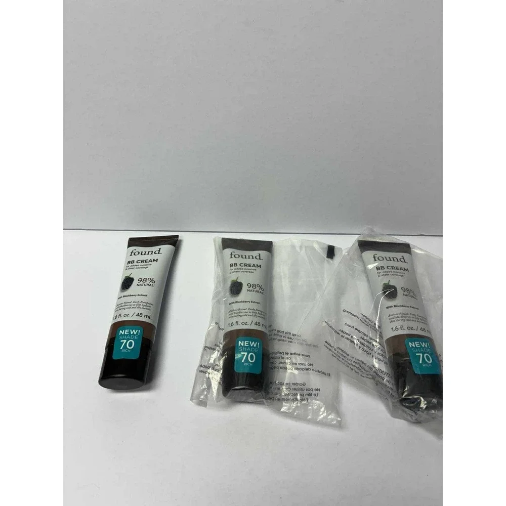 THREE (3) Found BB Cream with Blackberry Extract, 70 Rich 1.6 fl oz